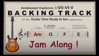 Guitar Backing Track in Am Andalusian cadence Aeolian Mode Minor harmonic Phrygian dominant [upl. by Werdnaed]