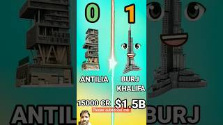 Antilia vs Burj Khalifa comparision adkvermaanimation cartoon facts shorts antiliavsburjkali [upl. by Dalia]