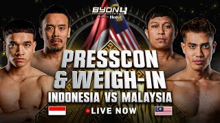 INDONESIA VS MALAYSIA WEIGH IN amp PRESS CONFERENCE BYON COMBAT SHOWBIZ VOL 4 [upl. by Feldstein314]