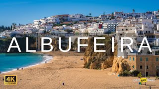 Albufeira Portugal 🇵🇹 in 4k video by drone  beach and city [upl. by Acinelav]