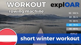 25 min winter rowing workout  short  1824  SPM synched scenery [upl. by Niamart124]