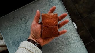 How to make a SEAMLESS LEATHER WALLET  FREE PATTERN [upl. by Ilojne]