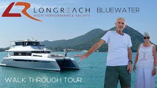 WALK THROUGH TOUR with OWNERS Longreach 1900 Bluewater Power Catamaran [upl. by Rimma125]