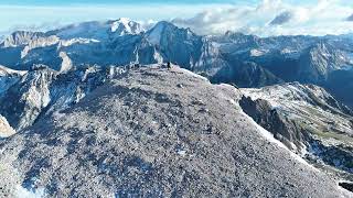 Sass Pordoi Passo Pordoi Terrazza delle Dolomiti Sass Forcia Rifugio Forcella Pordoi Drone DJI [upl. by Gnart]