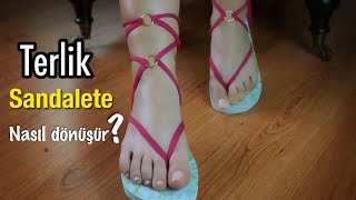 DIY EN KOLAY SANDALET NASIL YAPILIR DIY EASIEST SANDALS FROM FLİP FLOPS [upl. by Airetnahs256]