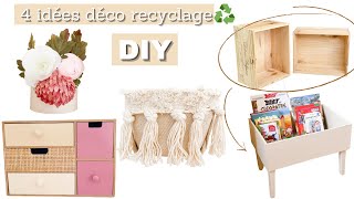 DIY ☞ 4 idées DÉCO RECYCLAGE ♻️ super simple à réaliser 🙌🏼 [upl. by Salena]