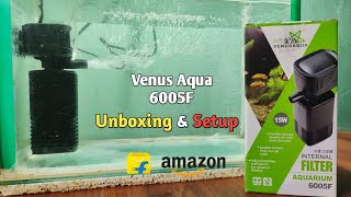 VenusAqua 6005F Aquarium Internal Filter  Unboxing amp Setup  Aquarium Internal Filter [upl. by Tecil]