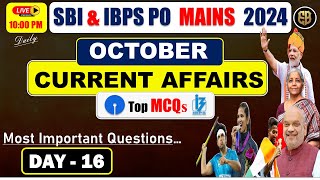 OCTOBER Current Affairs for IBPS PO Mains  DAY16  Bank Exams  edubankers [upl. by Allemahs]