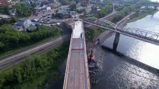 New Madawaska Edmundston International Bridge  June 2023 DJI Air2s 4K [upl. by Lilli]