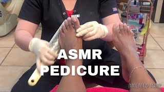 ASMR Pedicure  toes nail polish removal  white toe nails  Month old pedicure [upl. by Turrell]