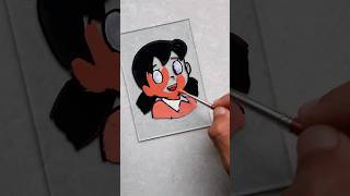 Easy sizuka glass painting shorts trending viralvideo drawing [upl. by Gnaoh508]