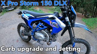 Xpro Storm DLX 150 Nibbi carb upgrade Chinese dirt bike pitbike xpro motorcycle [upl. by Narayan]