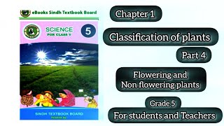 classification of plants flowering and non flowering plants chapter 1 part 4 grade5 sindhboard [upl. by Ynatterb]