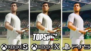 TopSpin 2K25 PS5 vs Xbox Series X vs Xbox Series S Graphics Comparison [upl. by Acinot]