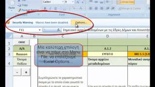 Enabling Macros in Excel 20072010mp4 [upl. by Ardnahcal]