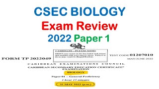 CSEC 2022 Biology Paper 1 with explanations [upl. by Nary]