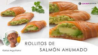 Rollitos de SALMÓN ahumado y aguacate 🥑​ ¡Aperitivo fácil y delicioso de Arguiñano⛱️​Cocina Abierta [upl. by Camila]