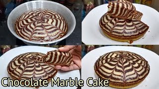 Chocolate Marble Cake  Eggless Chocolate Cake Without Oven Butter Cream Beater Condensed Milk [upl. by Osrit]