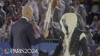 French President Emmanuel Macron opens the 2024 Paris Olympic Games  NBC Sports [upl. by Eitsrik910]