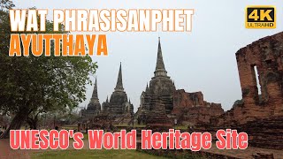 Wat Phra Si Sanphet  Ayutthaya Historical Park Walking Tour UNESCO World Heritage Sites Thailand 4K [upl. by Aicertap111]