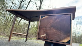 Live Edge Walnut Desk  Mid Century Modern  George Nakashima Inspired [upl. by Davide]