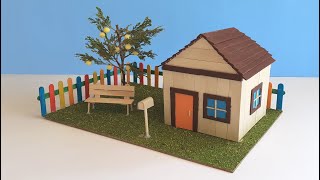 como hacer una casa con palitos de helado  How to make a modern popsicle sticks house [upl. by Meggy]