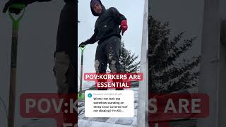 Korkers corkers spiked boots roofing yyc calgary roofing bluecollar winter 2024 roofers [upl. by Ymerrej]