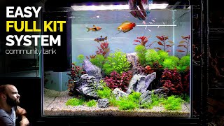 All In One Kit Aquarium Community Fish Tank Setup Aquascape Tutorial [upl. by Galvin]