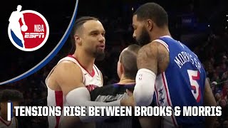 DOUBLE TECHS for Dillon Brooks amp Marcus Morris after chippy exchange  NBA on ESPN [upl. by Silecara83]