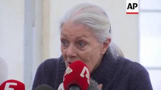 Actress Redgrave visits migrant centre in Greece [upl. by Jadda]