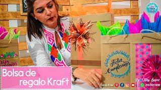 COMO HACER BOLSAS DE REGALO con Papel KRAFT Decoración de Bolsa de regalo [upl. by Adler]