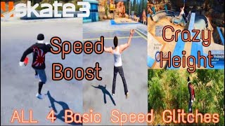 SKATE 3 ALL 4 BASIC SPEED GLITCHES TUTORIAL 2024 [upl. by Onin]