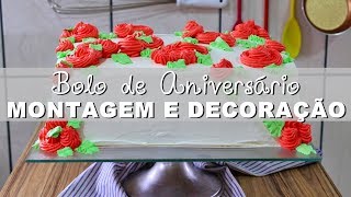 BOLO DE ANIVERSÁRIO SIMPLES E FÁCIL  PARTE 2  MONTAGEM E DECORAÇÃO  Menino Prendado [upl. by Petrina638]