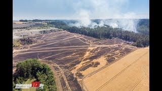 Heftiger Waldbrand im Weimarer Land beschäftigt Wehren in Mittelthüringen [upl. by Jr]