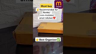 best Organizer for small Rental  kitchen❤️ spacesavingorganizer meesho meeshohaul [upl. by Yxel]