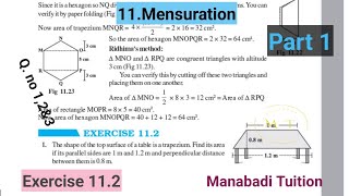 8th class maths Chapter 11Mensuration💁‍♀️Exercise 112 Q no 12amp3 part 1CBSENCERT [upl. by Eigram205]