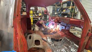 Floor pan install 1976 Dodge Power wagon Part2 [upl. by Novelia]