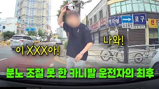 23174회 신호에 따라 좌회전하고 있는데 직진 차로에서 끼어들던 카니발 오히려 적반하장 화를 내던 카니발 운전자의 최후 [upl. by Solley]