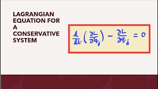 Lagrangian equation [upl. by Helge]