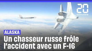 Alaska  Un avion de chasse russe frôle laccident avec un F16 américain SHORTS [upl. by Ahseer]