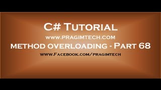 Part 68 Making method parameters optional using method overloading [upl. by Den698]