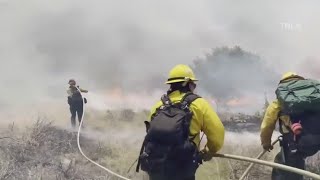 Post Fire burning in Gorman 8 contained [upl. by Eckhardt53]