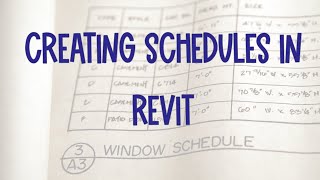 REVIT CREATING A DOORWINDOW SCHEDULE [upl. by Sualokcin]