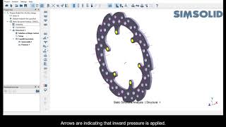 Static Structural and Steady State Thermal Analysis of a Student Car Brake Disc in Altair Simsolid [upl. by Gaddi]