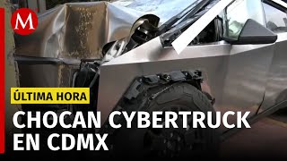 Pierde el control y estrella su Tesla Cybertruck contra casa en la Miguel Hidalgo [upl. by Levin624]