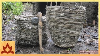 Primitive Technology Baskets and stone hatchet [upl. by Sedda]