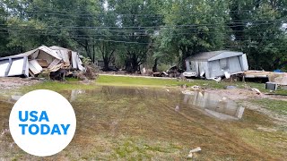 Aftermath of catastrophic flooding in Swannanoa NC  USA TODAY [upl. by Elrak]