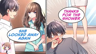 RomCom The receptionist who looks away got drenched When I lent her the shower… Manga Dub [upl. by Anitsyrk115]