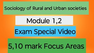 Social of Rural and urban socities  Module 12Exam spl Videoeasyguideinbasociology [upl. by Adnoyek]