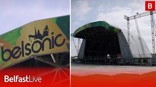 Belsonic site set up as countdown is on to festival [upl. by Aihceyt]